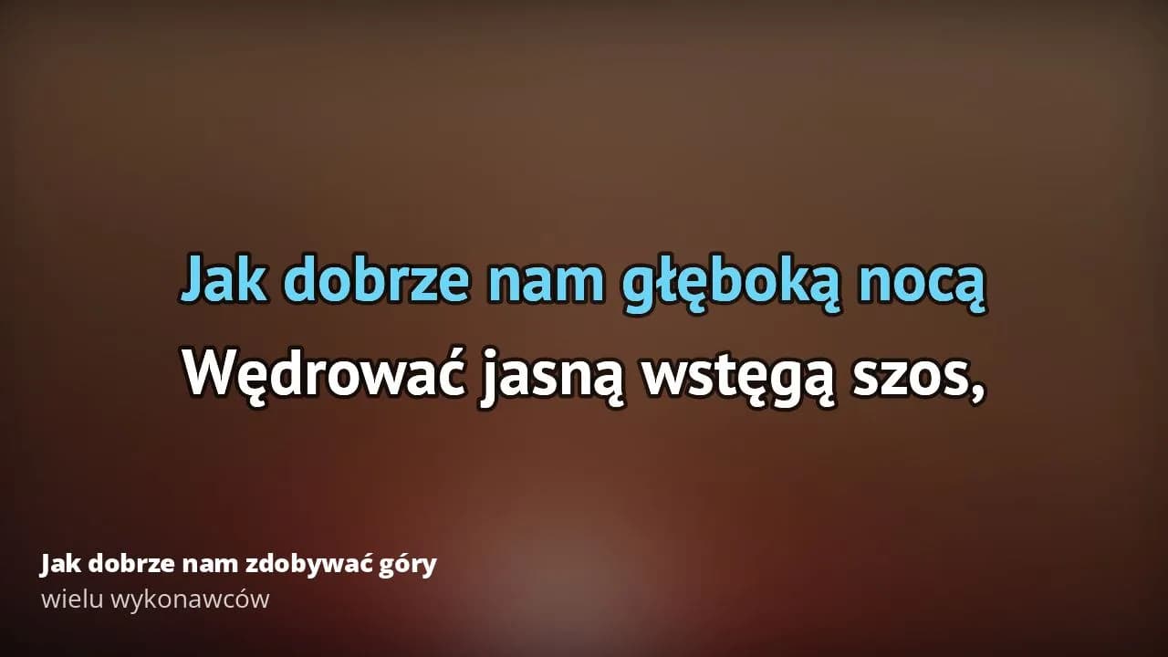 Tekst piosenki jak dobrze nam zdobywać góry - odkryj emocje i przygody